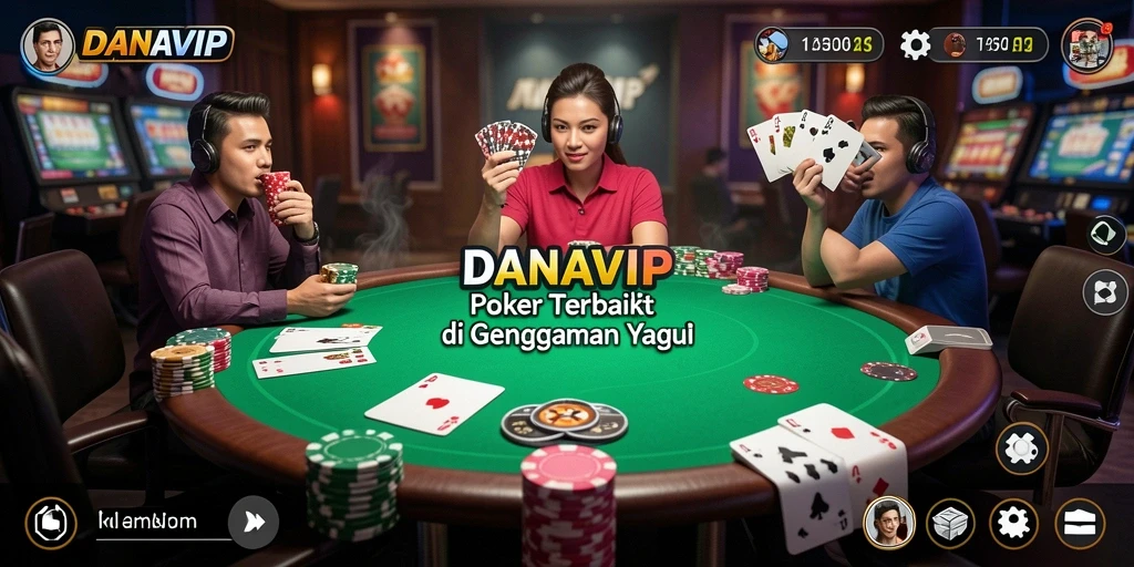 Tampilan seru gameplay poker di DANAVIP.