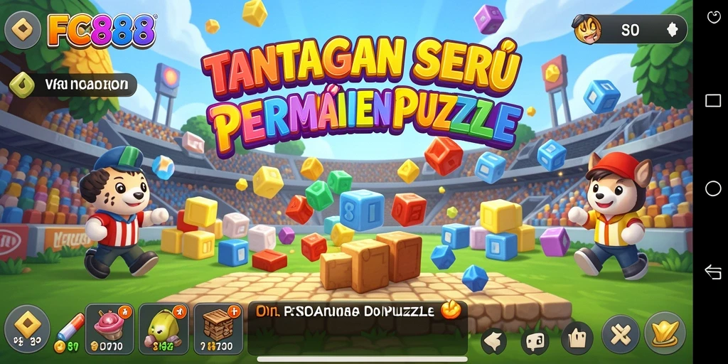 Tangkapan layar gameplay FC888 menunjukkan serunya menyelesaikan puzzle.