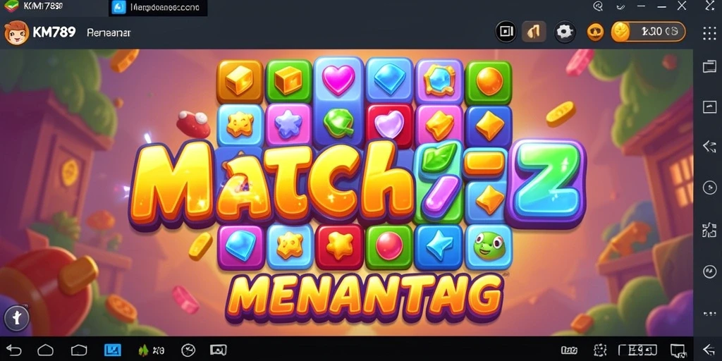 Tampilan gameplay KM789 dengan elemen match-3 yang seru dan dinamis.