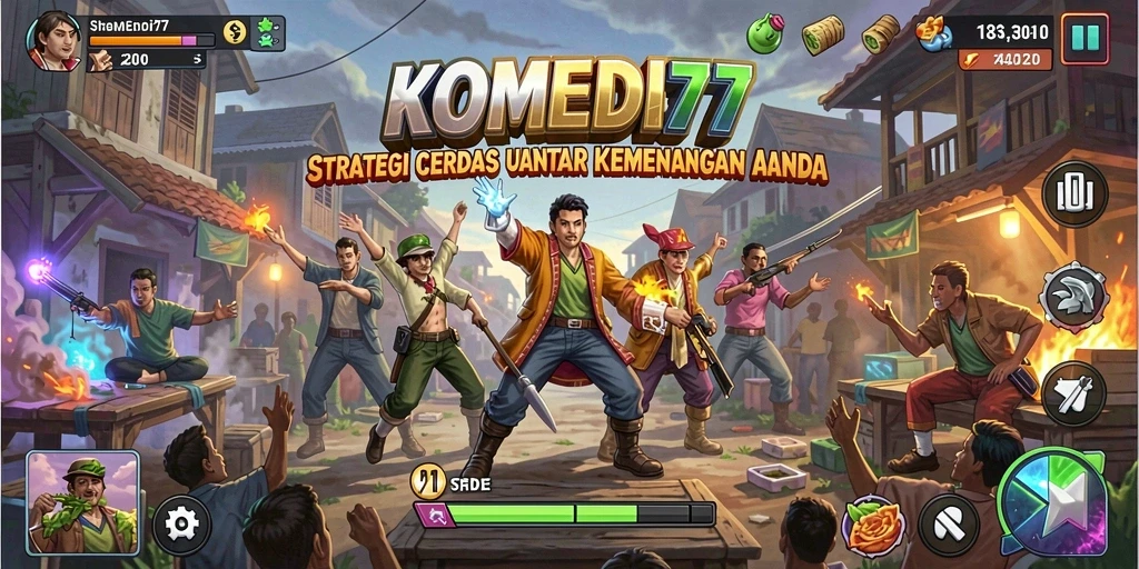 Tangkapan layar gameplay KOMEDI77 menampilkan strategi seru dan pertarungan strategis.