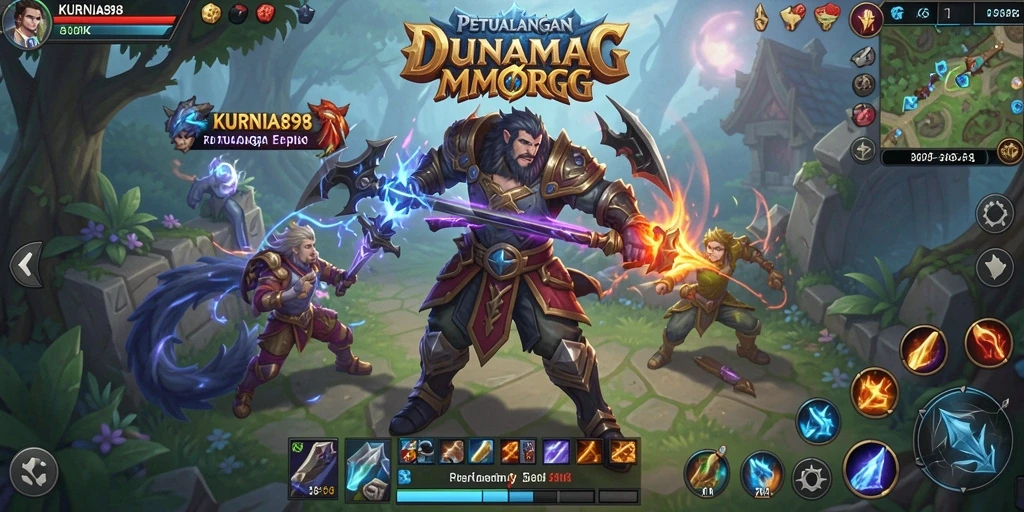Screenshot KURNIA898 menampilkan aksi seru dalam dunia MMORPG.