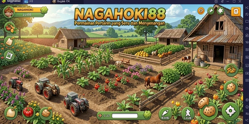 Tampilan menarik dari gameplay pertanian yang memukau.