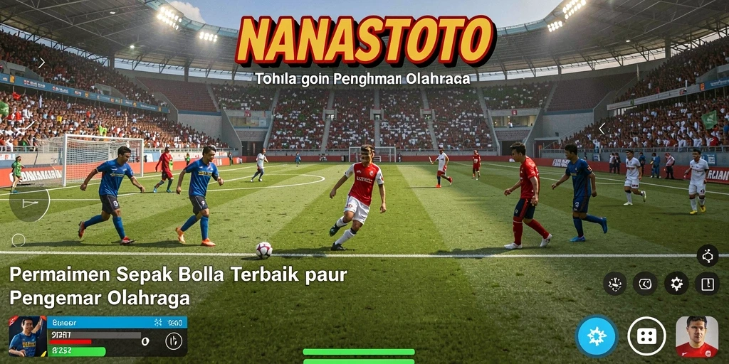 Tangkapan layar menunjukkan pertandingan sepak bola seru di NANASTOTO.