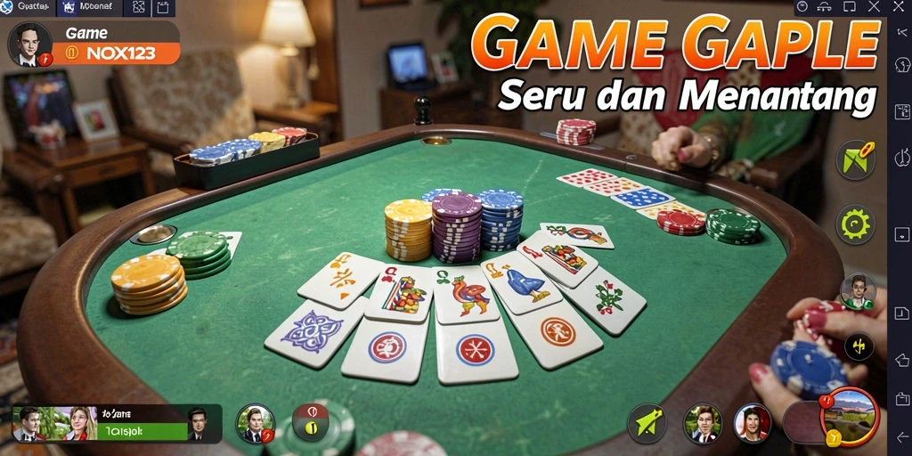 Screenshot gameplay Gaple yang menarik dan kompetitif di NOX123.
