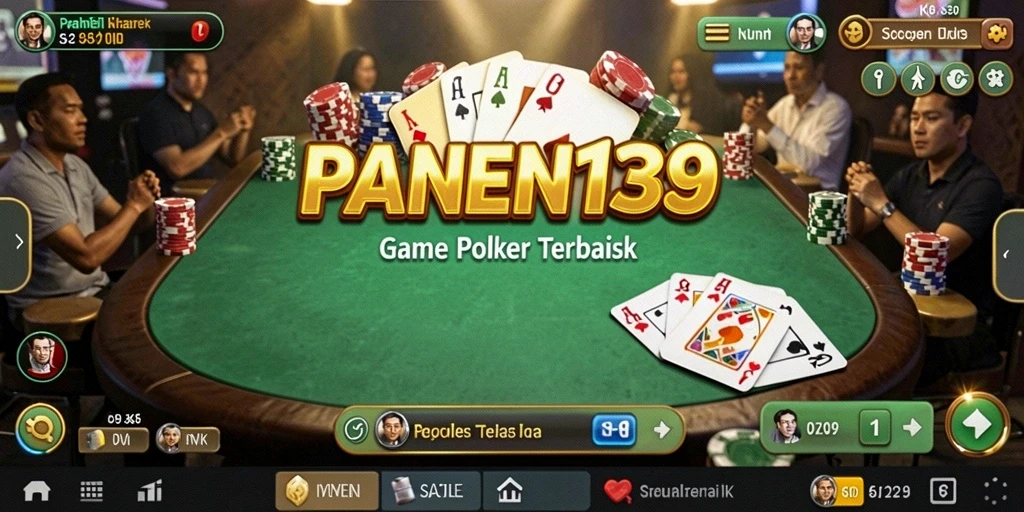 Screenshot gameplay menunjukkan momen seru di meja poker.