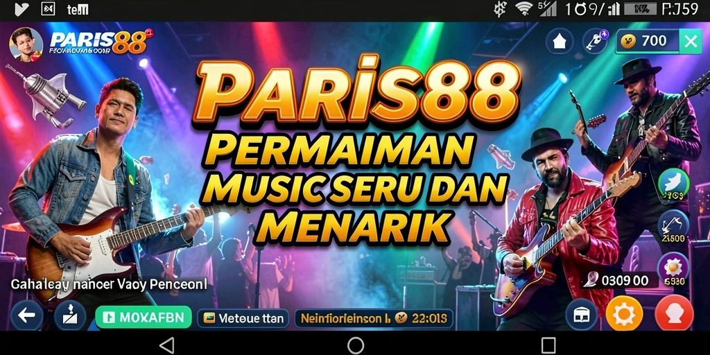 Screenshot gameplay PARIS88 yang menunjukkan keseruan permainan musik.