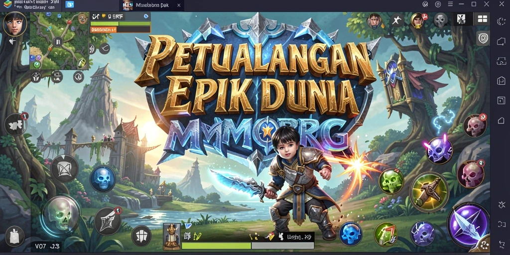 Screenshot V07 menampilkan aksi seru dalam pertempuran MMORPG.