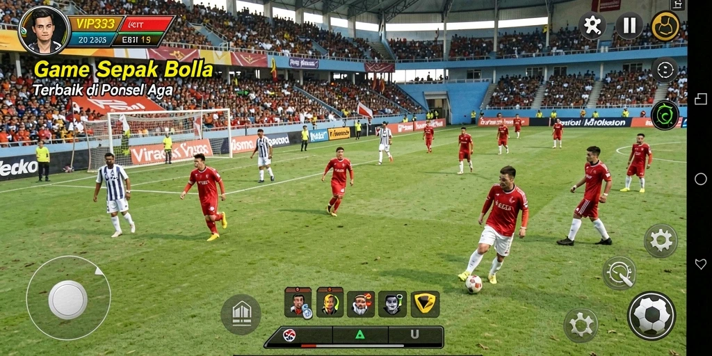Tangkapan layar menunjukkan aksi intens dalam pertandingan sepak bola.